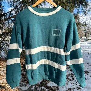 Today's News 80's Flight Club Striped Crewneck Sweatshirt Vintage